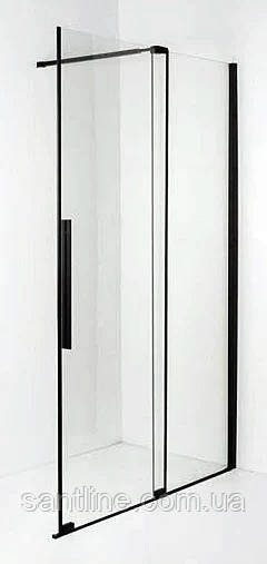 Душова перегородка Walk in INSANA Santa Black 120x195 розсувне прозоре скло 8 мм, фото 1