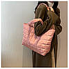 Рожева балонова сумка через плечо великої місткості, фото 2