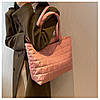 Рожева балонова сумка через плечо великої місткості, фото 6