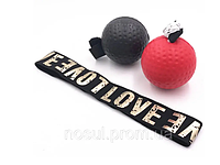 Тренажер тренувальний м'яч для боксу Fight Ball (Чорний, червоний м'яч) М 1233