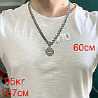 Срібний масивний комплект Козак Характерник із ланцюжком плетіння плоский бісмарк 925 проба, фото 7