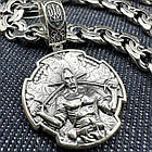 Срібний масивний комплект Козак Характерник із ланцюжком плетіння плоский бісмарк 925 проба, фото 4