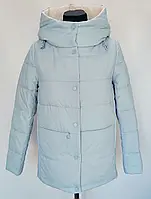 Куртка двостороння демісезонна TOWMY 8811 блакитна бежева