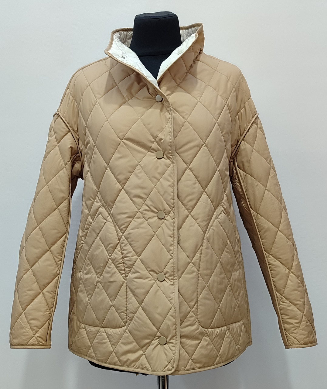 Куртка двостороння демісезонна FODARLLOY 24030 бежева біла - фото 1 - id-p2358181202