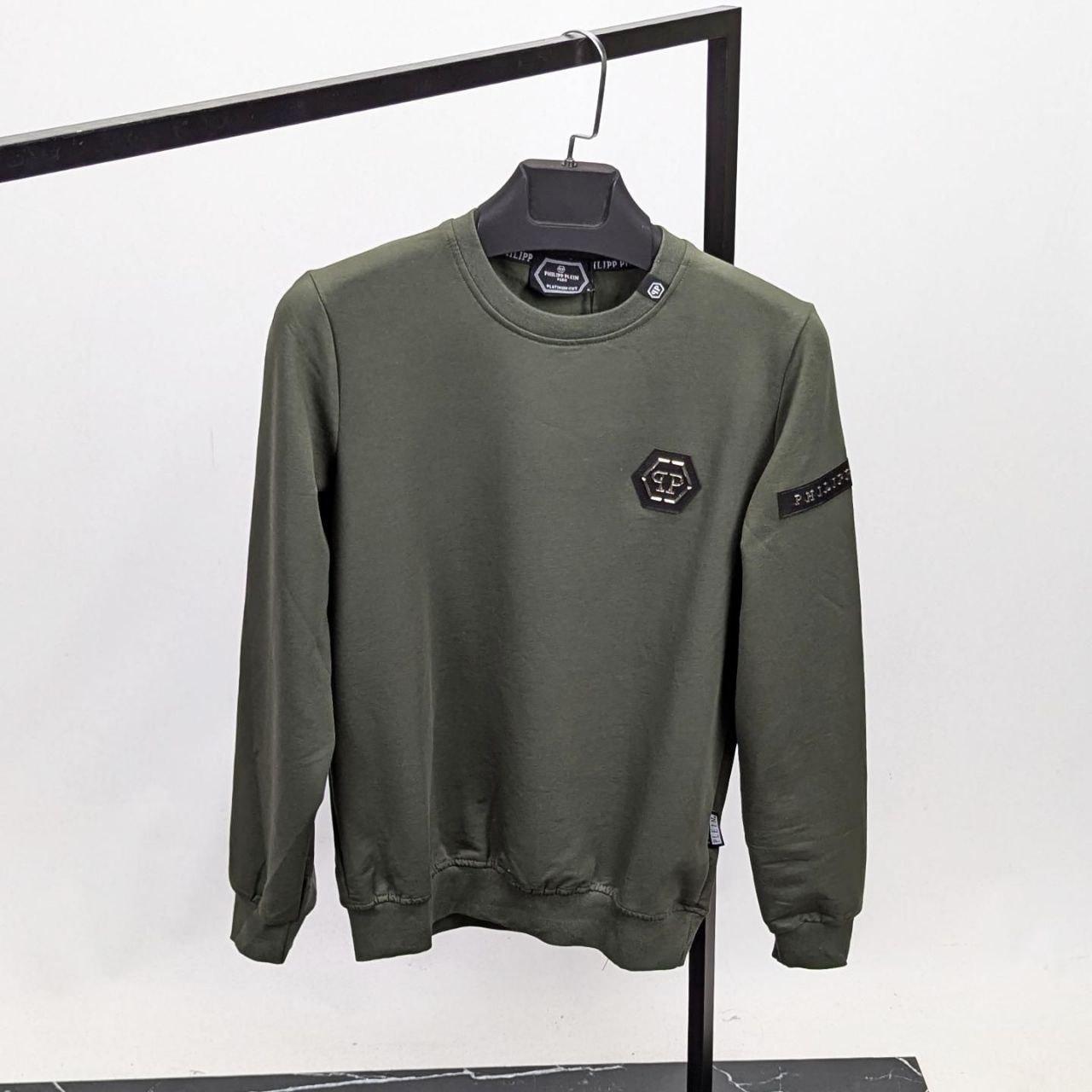 Чоловіча кофта світшот PHILIPP PLEIN CK8548 хакі