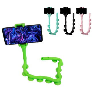 Гнучкий тримач для телефону з універсальними присосками Cute Worm Lazy Holder. RQ-589 Колір: зелений