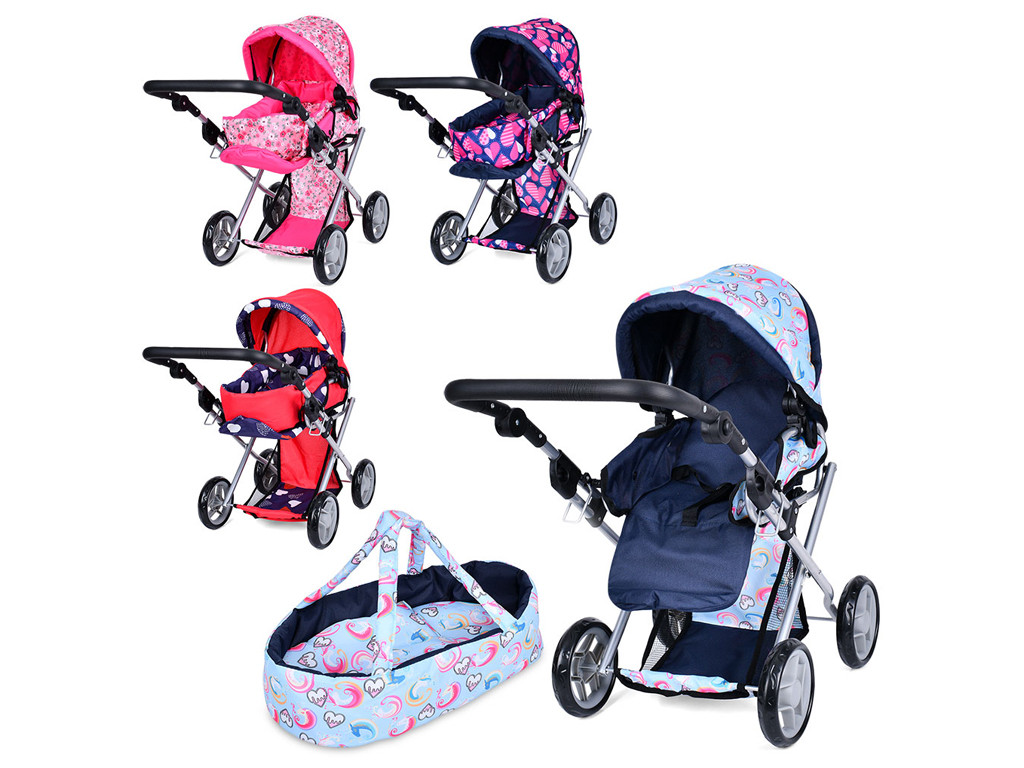 Коляска для ляльок Melogo 9346 кошика для іграшок, колиска-переноска