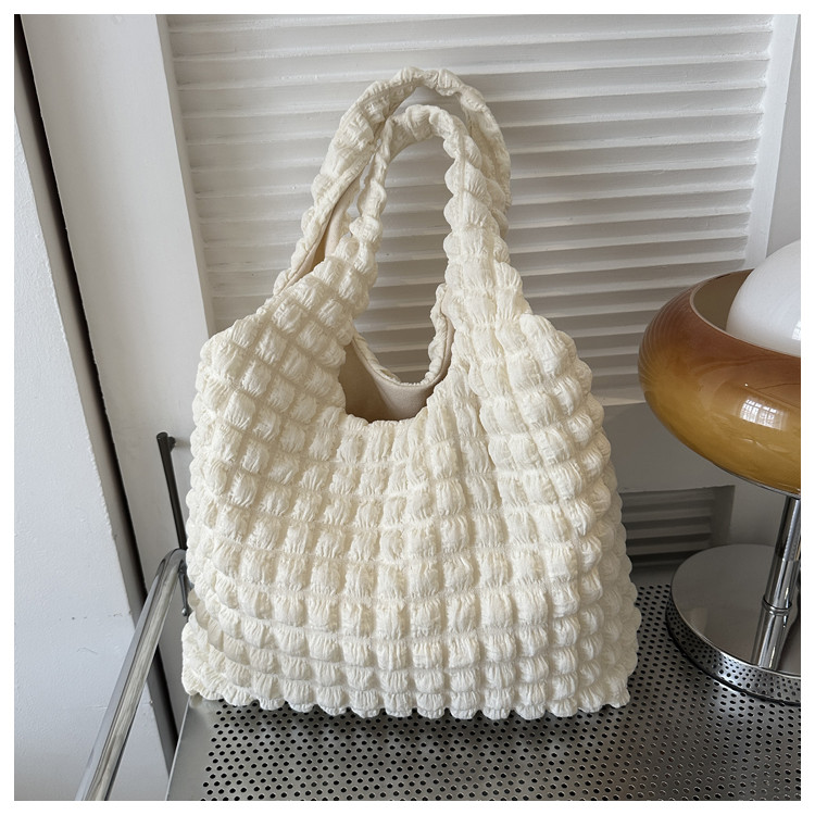 Жіноча сумка-плісе біла, фото 1