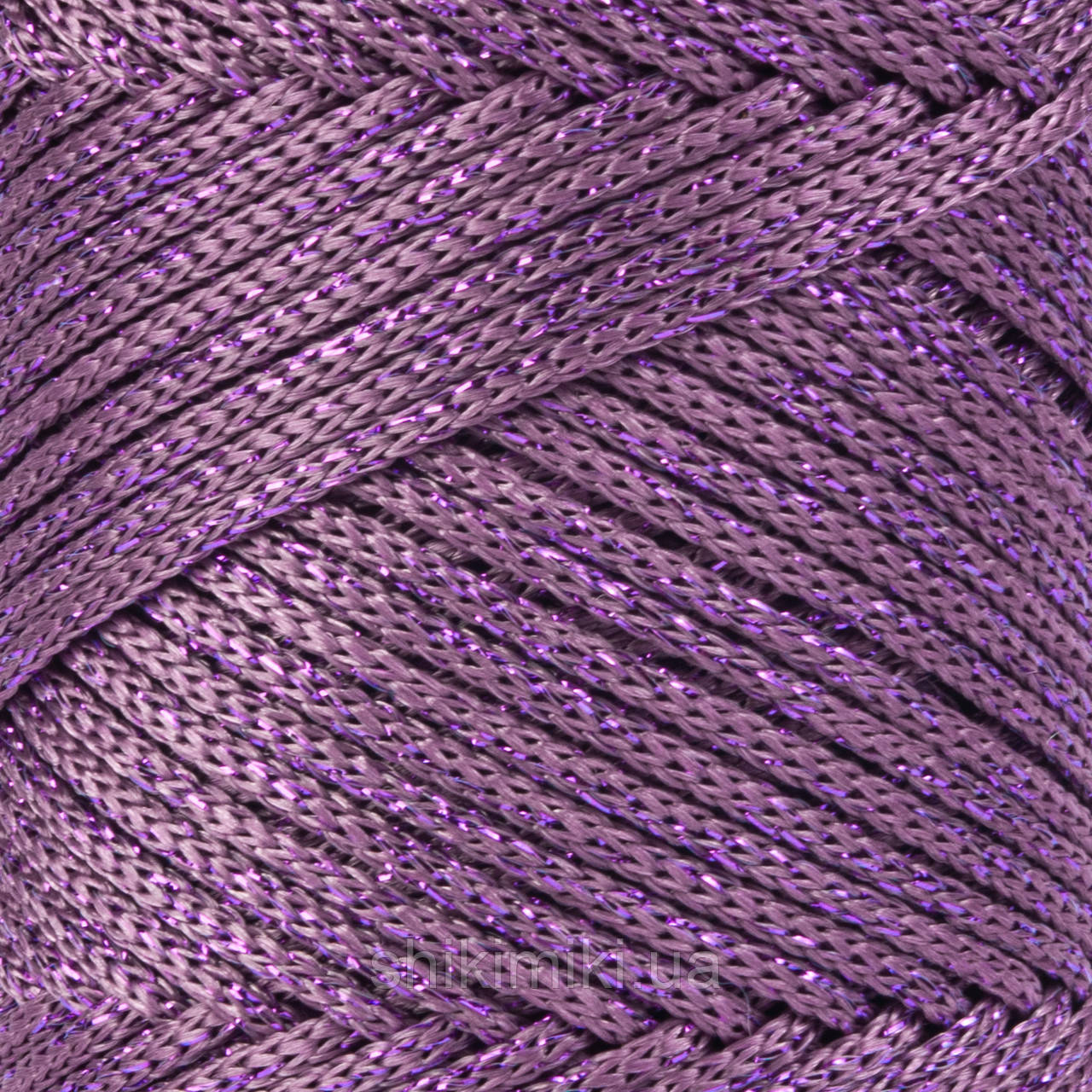 Трикотажний шнур з люрексом PP Macrame Glitter, колір Фіалковий, фото 1