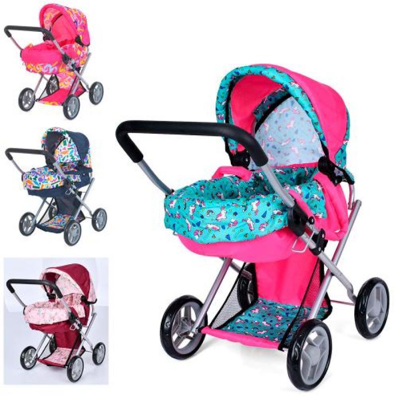 Дитяча коляска для ляльок Melogo 9369 зі знімною люлькою, кошик для іграшок