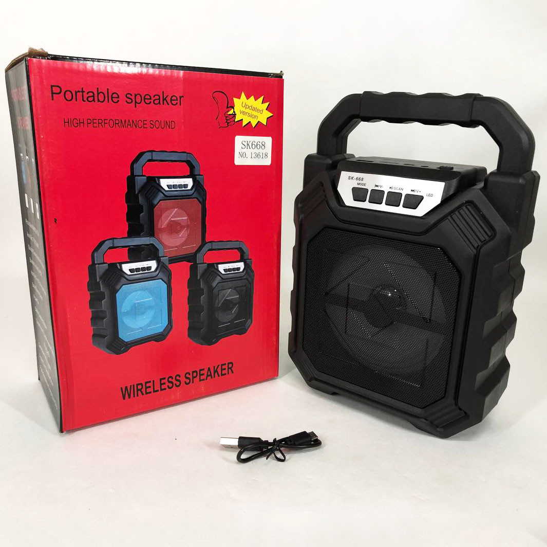 Бездротова портативна колонка Bluetooth YF-668BT. TU-459 Колір: чорний