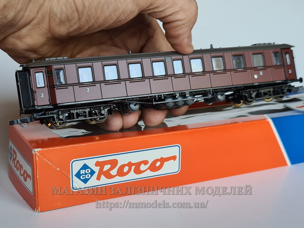 Модель 4х осного вагона (тип C4üe) III класу, эпоха KWStE, масштаб 1:87, H0