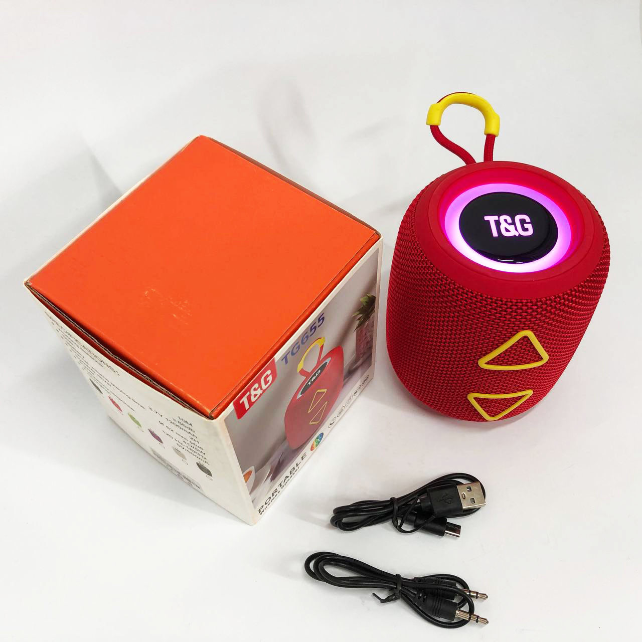 Блютуз колонка з динамічним підсвічуванням TG655, Акумуляторна bluetooth колонка, Акустика LC-958 для вулиць