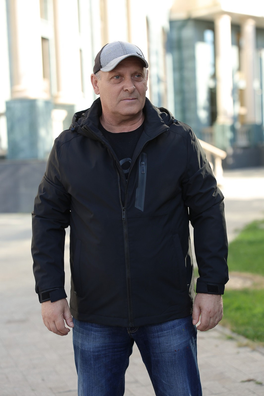 Куртка чоловіча демісезонна Bihor великі розміри, Чорний, XXL