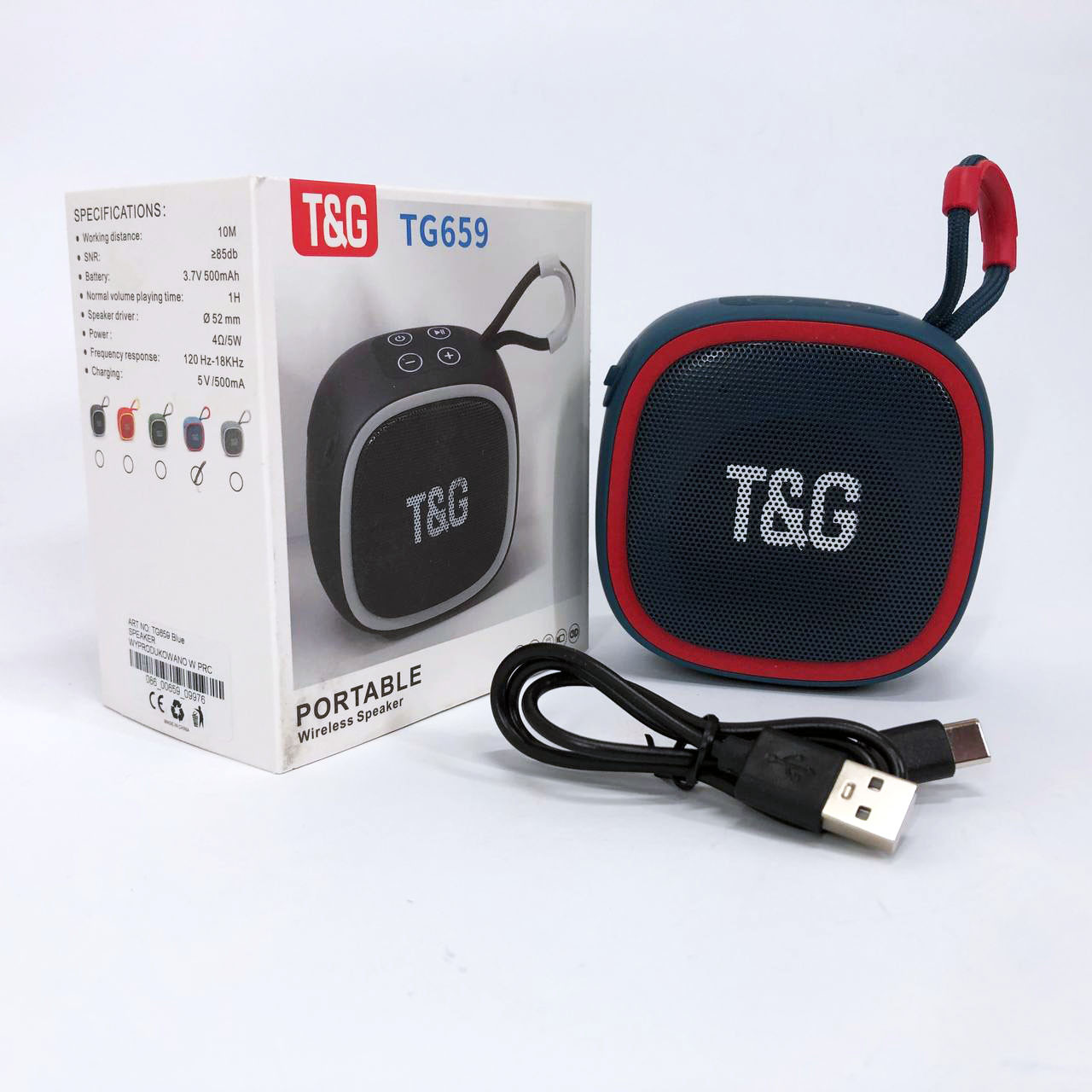 Переносна колонка для вулиці TG659, Bluetooth колонка з HV-644 різнокольоровим підсвічуванням