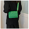 Жіноча сумка через плече у формі ромба зелена, фото 2