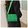 Жіноча сумка через плече у формі ромба зелена, фото 3