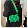 Жіноча сумка через плече у формі ромба зелена, фото 4