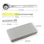 Набір інструментів із тріскачкою 40 предметів у кейсі, мінінабір торцевих головок із тріскачкою та подовжувачем, фото 4