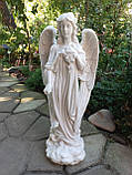 Скульптура з мармуру Ангел з трояндами 57 см, фото 2