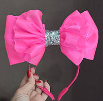 Бант на обручі Барбі Великий бант Рожевий Бант Барби на ободке Большой розовый Ободок 295 грн