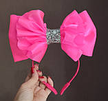 Бант на обручі Барбі Великий бант Рожевий Бант Барби на ободке Большой розовый Ободок 295 грн, фото 7