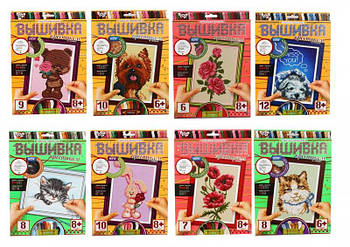 Набір для творчості "Вишивка хрестиком за номерами" економ, мікс видів VK-01-01,02,03,04...10 G-Rich