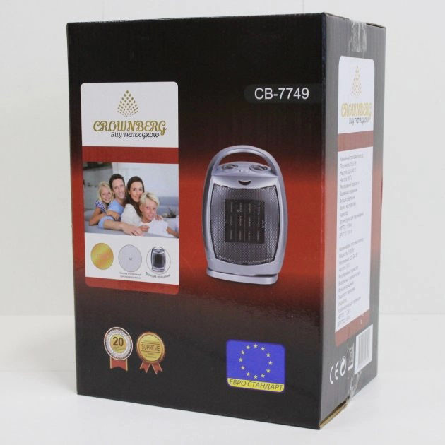 Обігрівач керамічний тепловентилятор Crownberg CB-7749 з таймером, SB-947 вітродуйка електрична