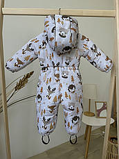 Комбінезон зимовий суцільний дитячий теплий на флісі 80 86 92 98 розмір з капюшоном, фото 2