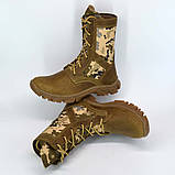 Легкі високі берці в кольорі койот з камуфляжними вставками, фото 8