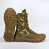 Легкі високі берці в кольорі койот з камуфляжними вставками, фото 5