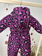 Комбінезон зимовий суцільний дитячий теплий на флісі 80 86 92 98 розмір з капюшоном, фото 4