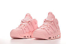 Жіночі кросівки Nike Air More Uptempo Pink Взуття Найк Аір Аптемпо рожеві шкіряні демісезон, фото 4