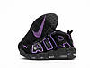 Жіночі кросівки Nike Air More Uptempo Black violet Найк Аїр Аптемпо чорні з фіолетовим шкіра демісезон, фото 7