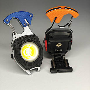 Яскравий акумуляторний LED ліхтарик W5147 7в1 світлодіодний COB Type-C з червоним світлом, ліхтар карабін запальничка