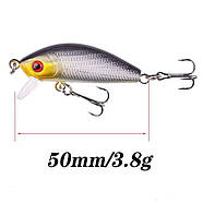 Воблер мінноу minnow плаваючий на щуку, окуня, головня, 5см, 3,8g, фото 3