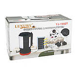 Переносний ліхтар LX-1902+Solar, 3 режими, сонячна панель, вбудований акум 7200mAh, 2 лампочки 3W, СЗП,, фото 5