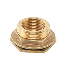 Втулка для бака РВ 3/4" - РЗ 1" з гайкою та прокладкою 1", BRASS, BR-P34100