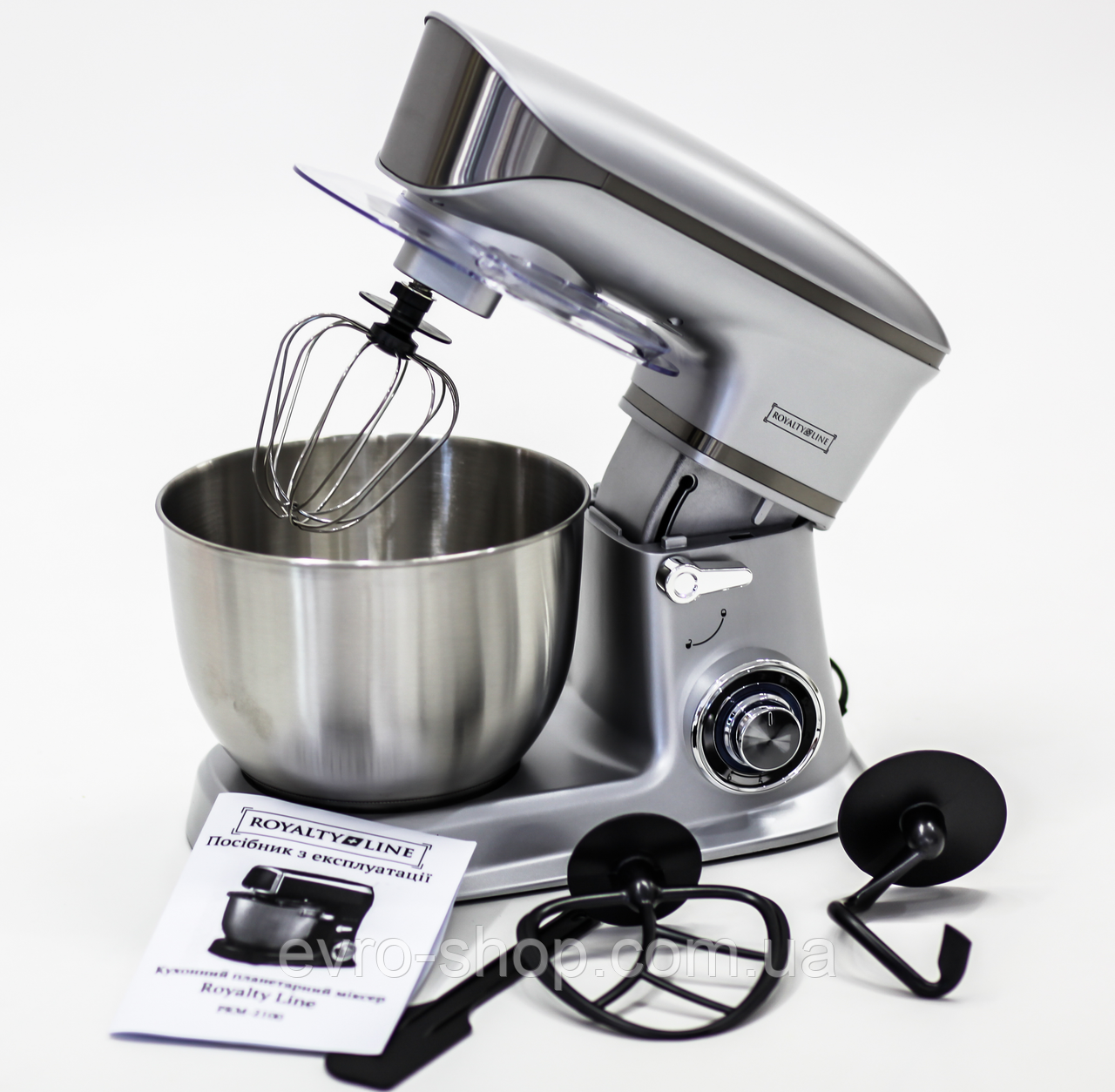 Кухонний тестоміс планетарний міксер Royalty Line RL-PKM1900 — 1900 Вт, фото 1