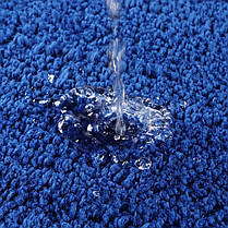 Килимок для ванни та душу Bathlux м'який тканинний прогумований, нековзкий Синій, фото 4