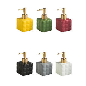 Дозатор для рідкого мила керамічний, диспенсер мила для ванни та кухні Червоний, фото 2