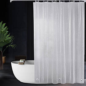 Шторка для ванної кімнати Bathlux 180 x 180 см люкс якість з водовідштовхувальним покриттям, Прозора