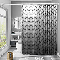 Шторка для ванни водонепроникна Bathlux 180x180 см з кільцями, фіранка для ванної кімнати, фото 3