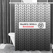 Шторка для ванни водонепроникна Bathlux 180x180 см з кільцями, фіранка для ванної кімнати, фото 4