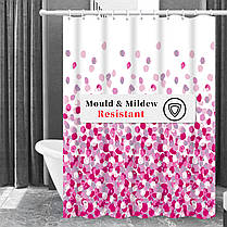 Шторка для ванни з поліестеру водонепроникна Bathlux 180x180 см з кільцями, фіранка для ванної кімнати, фото 3