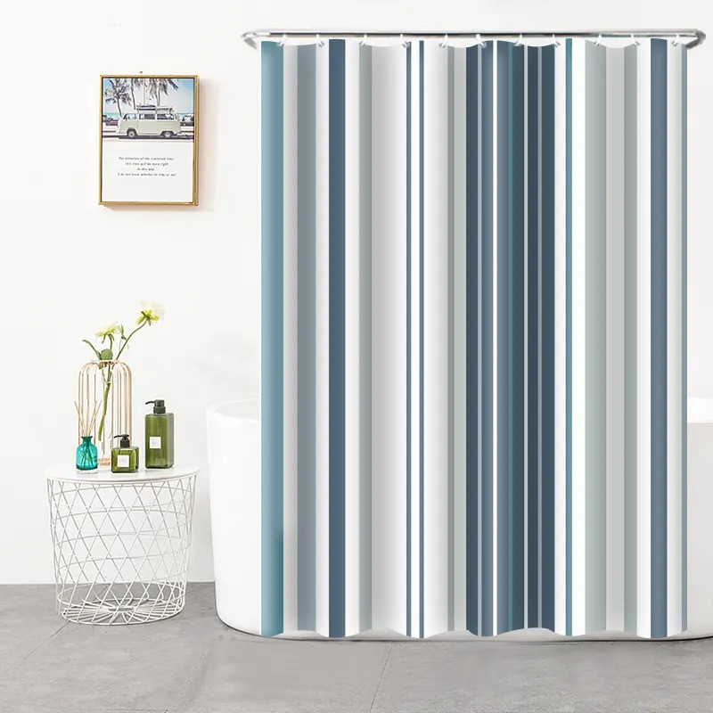 Шторка для ванни з поліестеру водонепроникна Bathlux 180x180 см з кільцями, фіранка для ванної кімнати