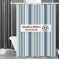 Шторка для ванни з поліестеру водонепроникна Bathlux 180x180 см з кільцями, фіранка для ванної кімнати, фото 4
