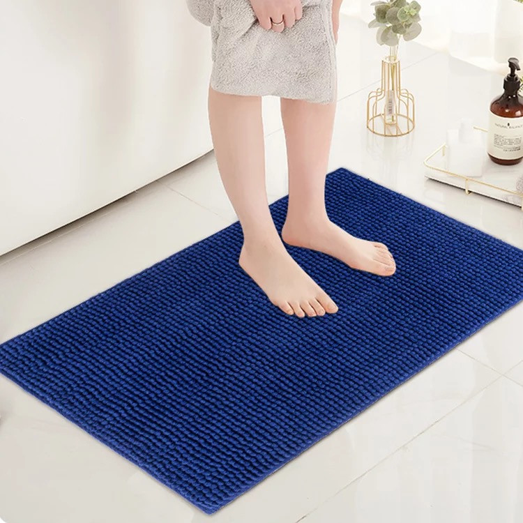 Килимок для ванної кімнати та душу з м'яким ворсом Bathlux 80*50 із спеціального нековзного матеріалу Синій