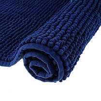 Килимок для ванної кімнати та душу з м'яким ворсом Bathlux 80*50 із спеціального нековзного матеріалу Синій, фото 2