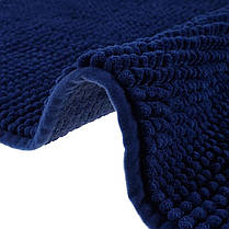 Килимок для ванної кімнати та душу з м'яким ворсом Bathlux 80*50 із спеціального нековзного матеріалу Синій, фото 5